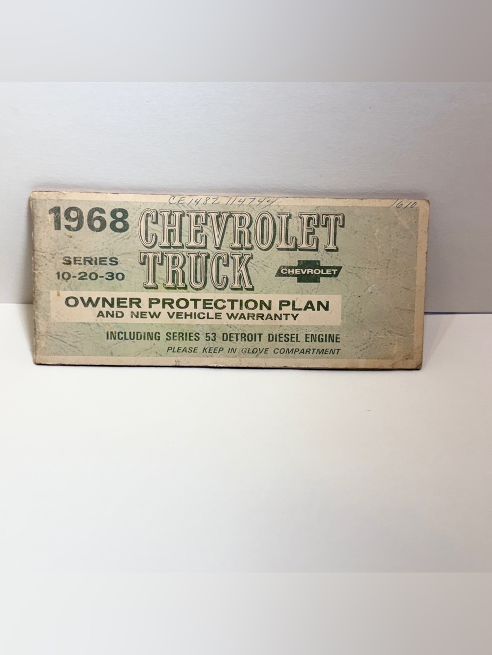 1968 Chevrolet Truck Owner's Protection Plan & New Vehicle Warranty- Metal Tag
